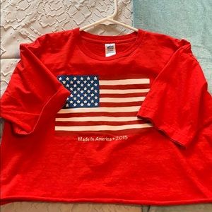 cute men’s cropped america tee